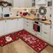 Christmas Kitchen Rugs and Mats Set of 2, Christmas Decorations for Home Non Slip Backing Winter Holiday Kitchen Rug Seasonal Low-Profile Kitchen Floor Mat Xmas Decor 17"X47"+17"X30"
